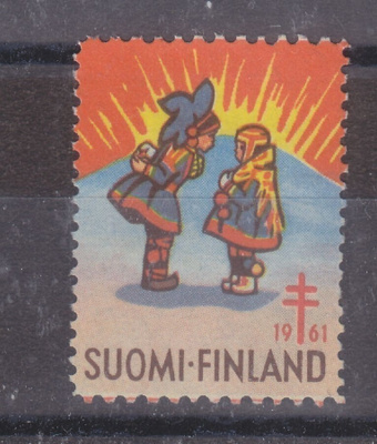 1961 TUB joulumerkki postituoreena.