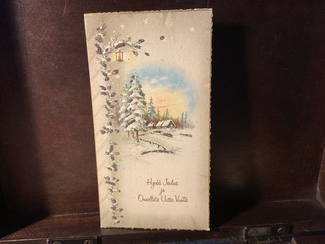 Postikortti Hyvää joulua! Taittokortti, koko puolet C5