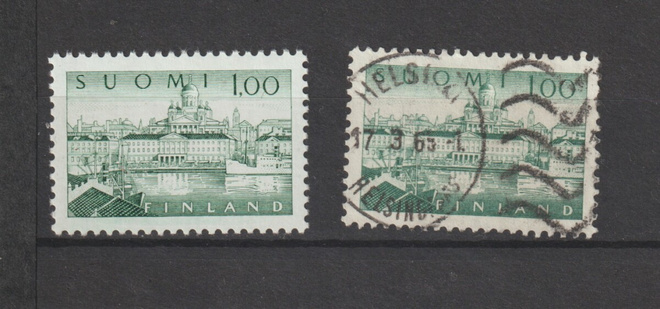 1963 1mk Helsinki-yleismerkki leimattuna/leimaamattomana**