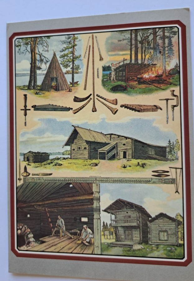 Karjalaisen talon rakennuksia, kulkenut 1985