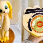 Vintage Pitkäkaulainen Kipsikoira – Iso Retro Keraaminen - pikkukuva 5