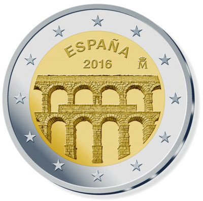 ** ESPANJA 2€ 2016 Segovia pillerissä **