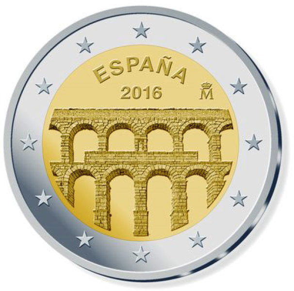 ** ESPANJA 2€ 2016 Segovia pillerissä **