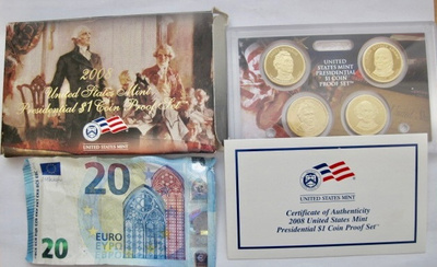 USA 2008 Proof Setti 4 x 1 dollar Presidentit