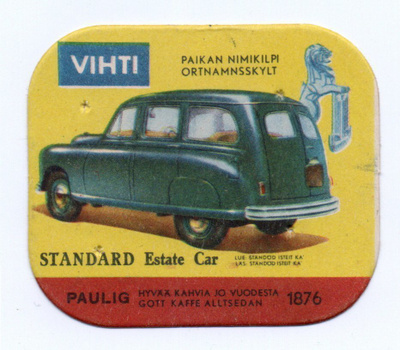 Kahvilappu. Paulig. STANDARD Estate Car