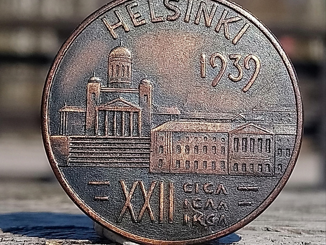 Helsinki 1939. Halkaisija - 29 mm. Valmistajan leimalla.