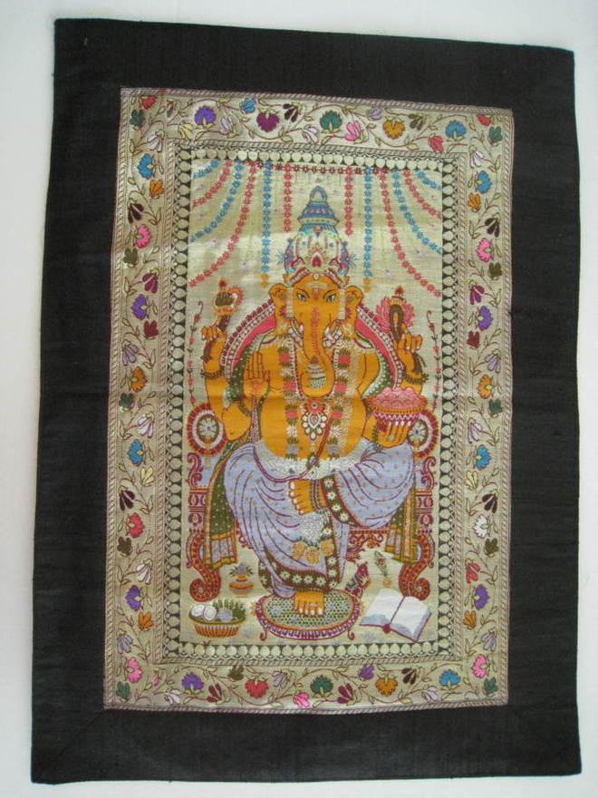 Ganesha kuvakudos silkki brokadi puuvilla
