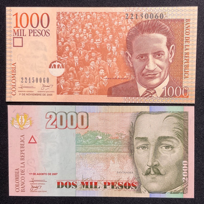 Colombia 1000 & 2000 Mil Pesos