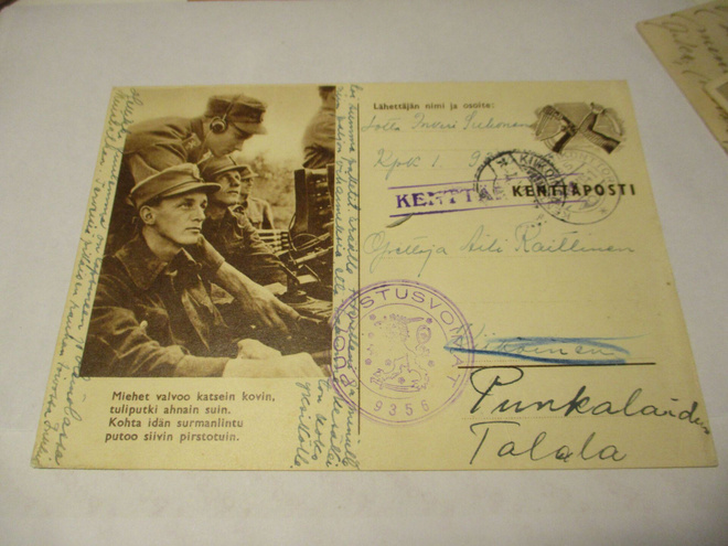 Miehet valvoo  kp-  1941 peiteluku 9356 kuvapuolella