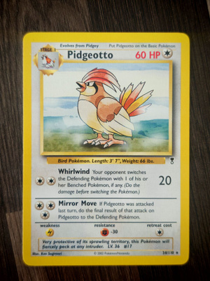 Pokemon kortti Pidgeotto Legendary collection rare