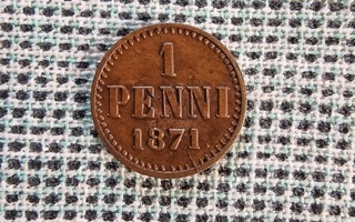 Hienokuntoinen 1 penni 1871