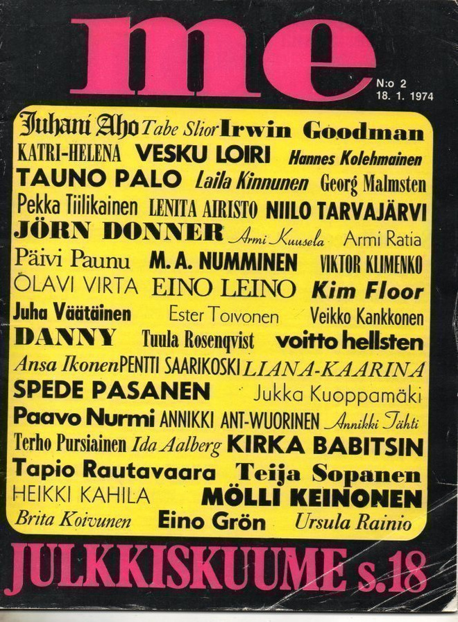 ME n:o 2 1974 Julkkiskuume-Katso lisäkuvat 3 kpl.