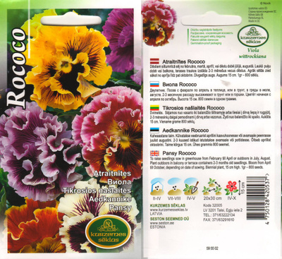 Orvokki 'Rococo' - siemenet #