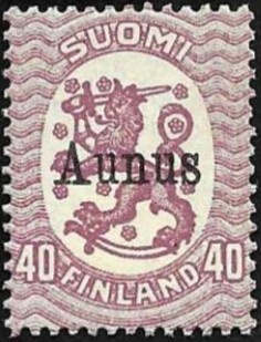 1919 Aunus 40 p himmeänlilä ** LaPe A 4  painoerä I