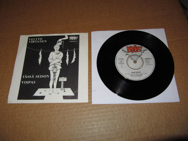 Veltto Virtanen 7" Tässä Seison/Voipas,PS v.1978  EX/EX