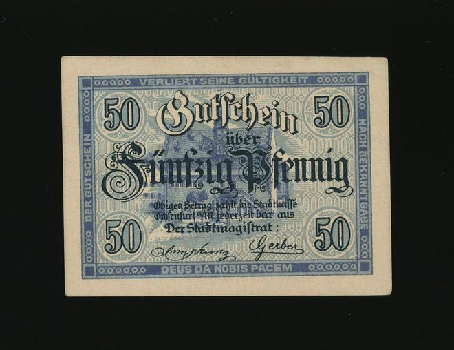 Saksa Notgeld 50 Pfennig, Ochsenfurt 1919