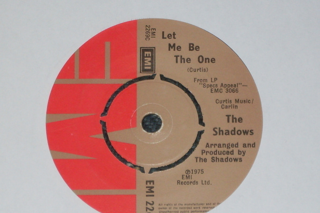 7" SHADOWS - Let Me Be The One - single 1975 rautalanka EX