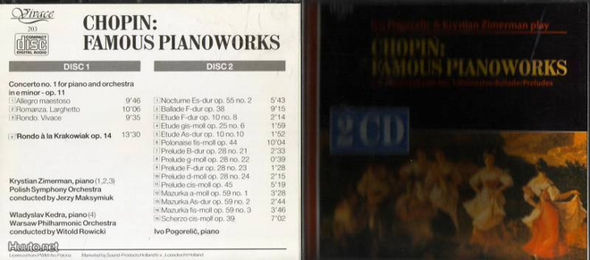 Frédéric Chopin : Kuuluisia pianoteoksia                 2CD