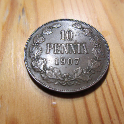 10 Penniä1907 mahd. kl 4