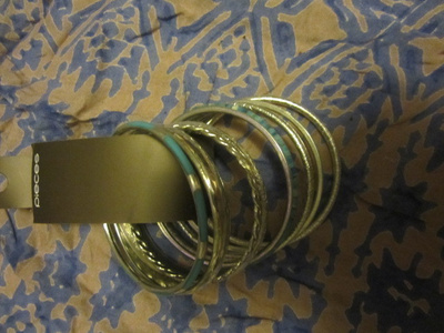Rannekoru 8 kpl hopea / turkoosi
