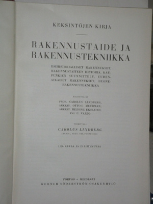 Carolus Lindberg : RAKENNUSTAIDE ja RAKENNUSTEKNIIKKA