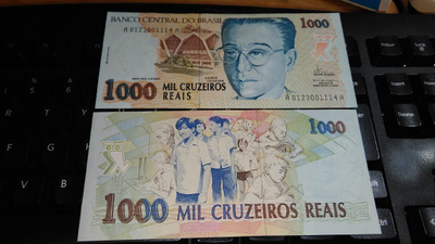Brasilia Brazil 1000 cruzeiros reais 1993 P240 UNC