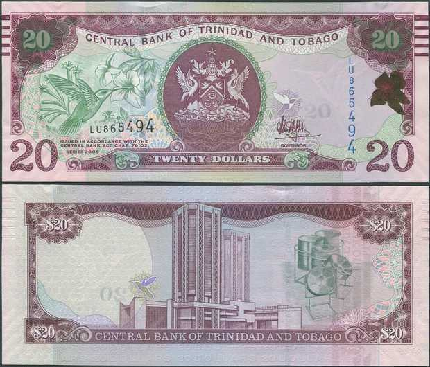 Trinidad and Tobago 20 Dollars v.2017 (P-49c) UNC