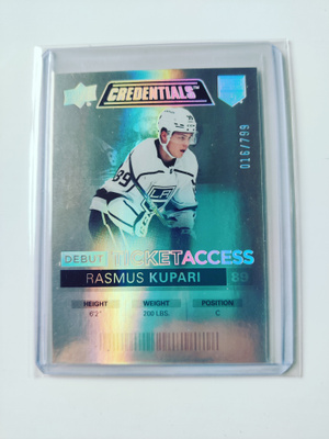 Rasmus Kupari 21-22 Credentials Debut Ticket Access /799