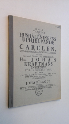 Johan Lagus : Ajatuksia talouselämän kohentamiseksi Karja...