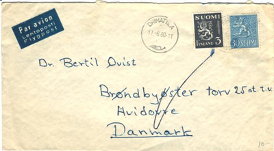 POSTILÄHETYS ILMAPOSTI ORIMATTILA-TANSKA