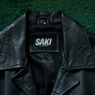 Saki Leather miesten musta puolipitkä nahkatakki (koko 48) - pikkukuva 2
