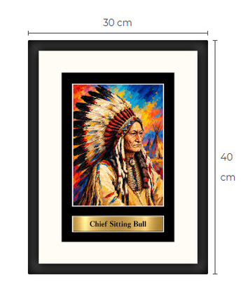 Uusi Sitting Bull art print kehystetty 30 cm x 40 cm
