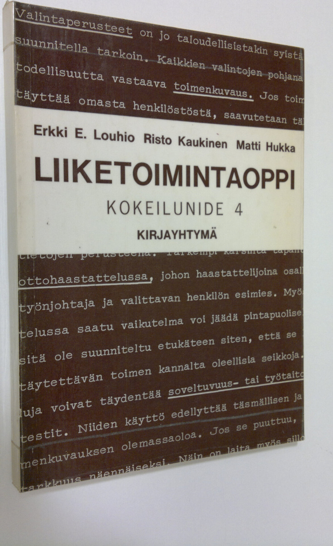 Erkki Louhio : Liiketoimintaoppi 4