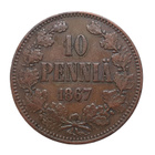 10 Penniä 1867 - Variantti 1.2 Lyhyt numero 1 - pikkukuva 1