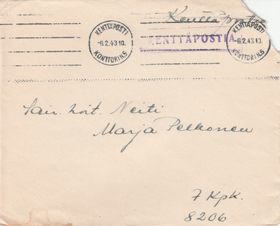 1943, Kirje Kenttäpostia, Kenttäpostikonttori 5