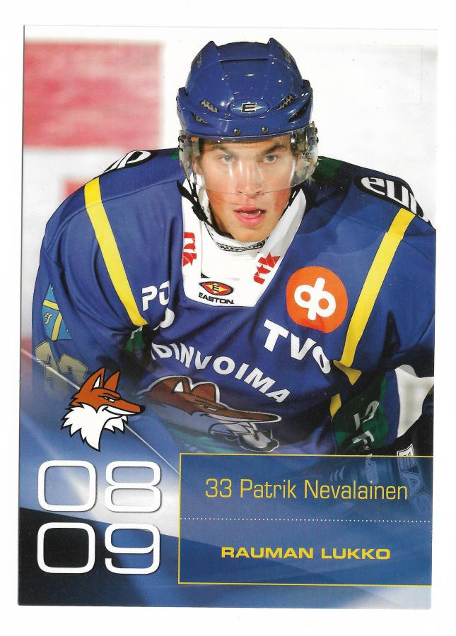 2008-09 Rauman Lukko Postikortti Patrik Nevalainen