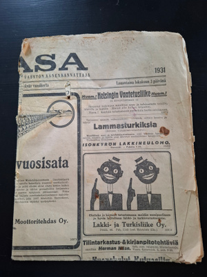 Vaasa -lehti vuodelta 1931, ilm. 3.10.