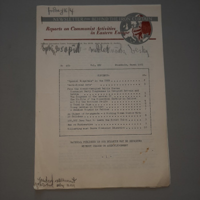 Newsletter from behind the iron curtain mm VIRO v-71
