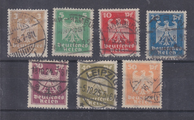 Saksa 1924 Lape 351-357 leimattuna