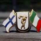 Suomi - Italia Liput. SUL. Ehjät emalit. Halkaisija - 26 mm. - pikkukuva 4