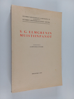 Sven Gabriel Elmgren : S.G. Elmgrenin muistiinpanot