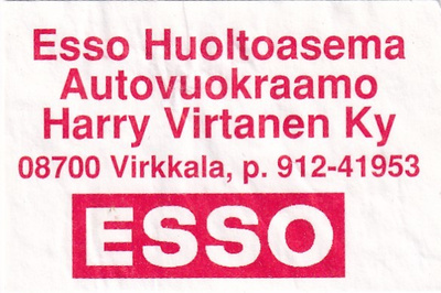 Virkkala , Harry Virtanen Ky, , ESSO   s7/3