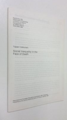 Tapani Valkonen : Social inequality in the face of death