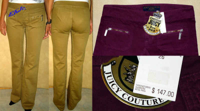ALE:AIDOT,UUDET(147$)Juicy Couture viininpunaiset housut,26"