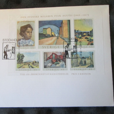 FDC Ruotsi 1969:  Ivan Agueli 100 v.
