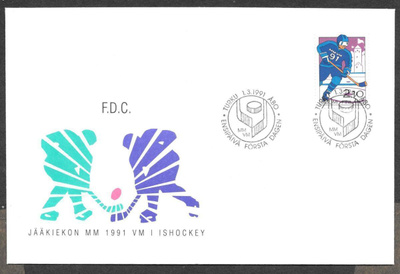 Jääkiekon MM 1991 FDC  (LAPE 1126)