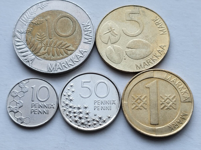 10 p - 10 mk,  v. 1996, circ+unc