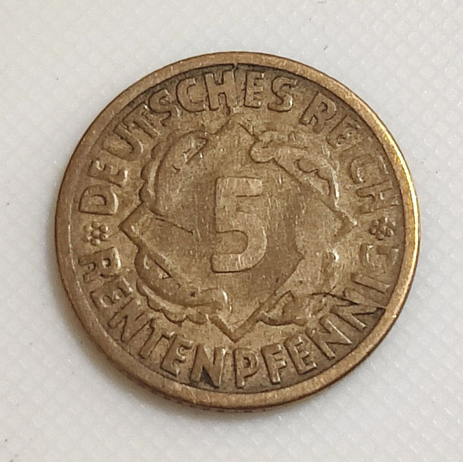 Saksa 5 Pfennig 1924A