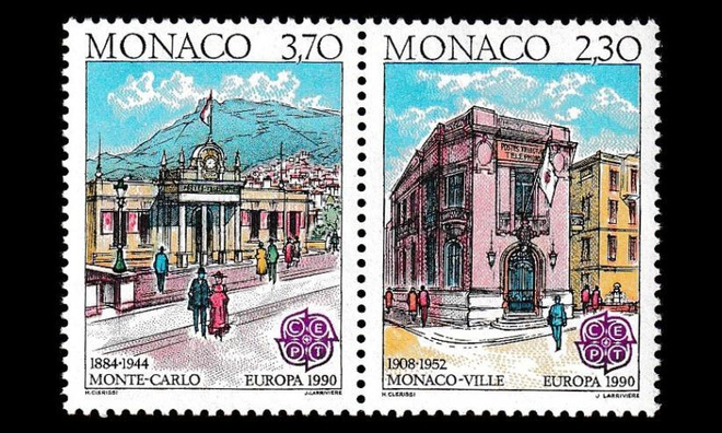 Monaco 1961-2Cp2 ** Europa postirakennuksia pari (1990)