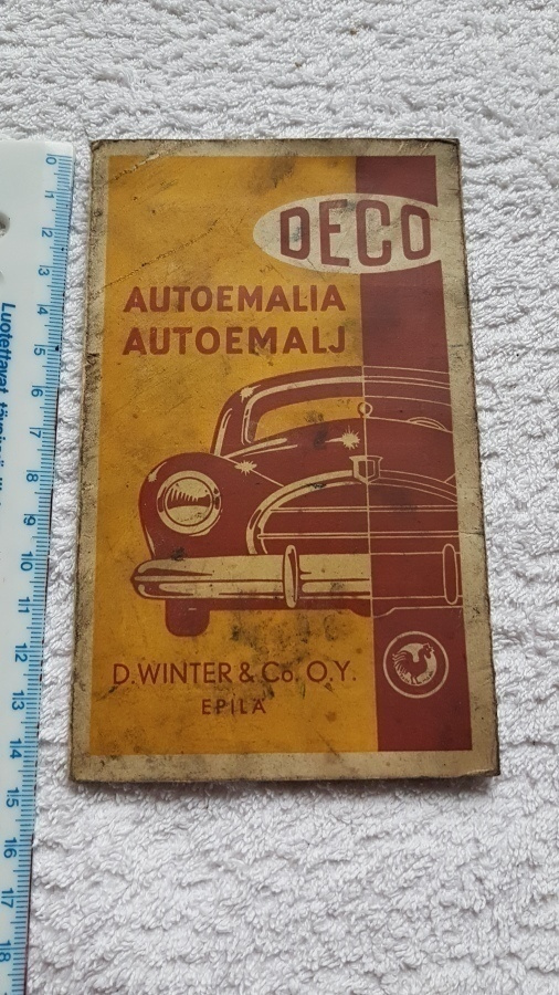Vintage deco automaali värikartta